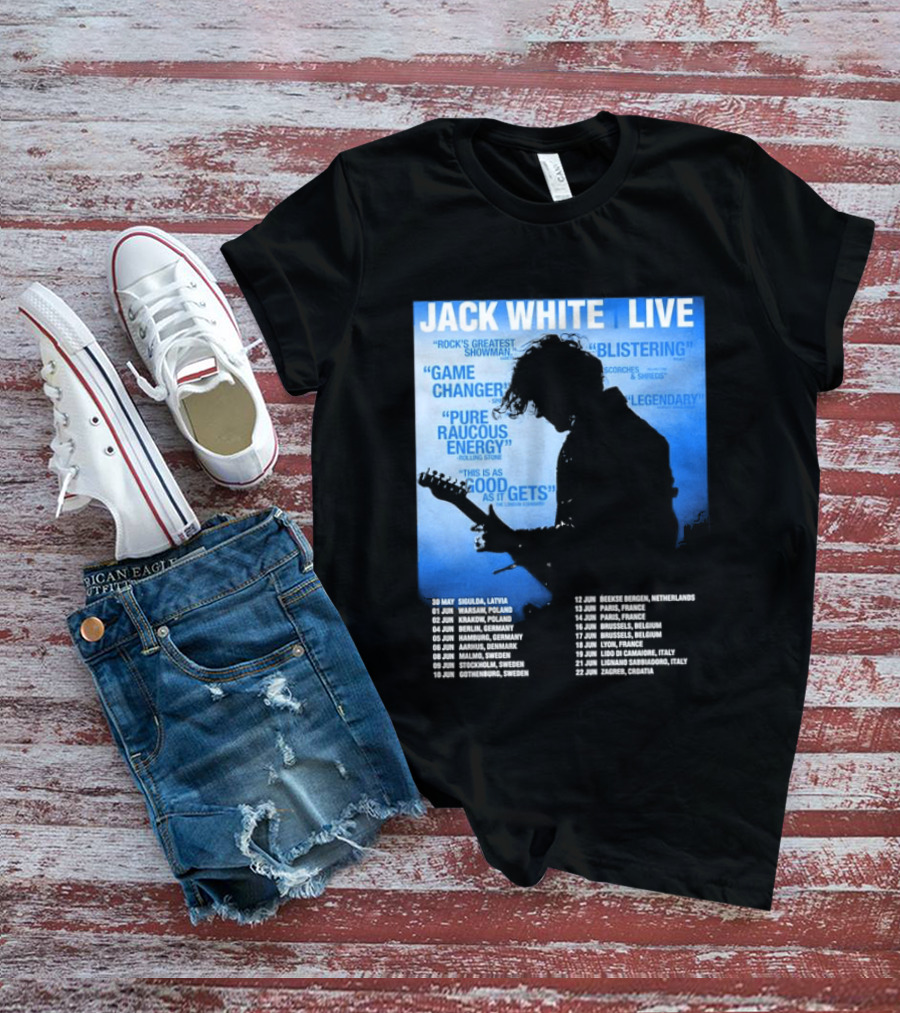 Jack White Live Europe 2026 Tour Dates Schedule Legendary Rock Concert Experience T-Shirt