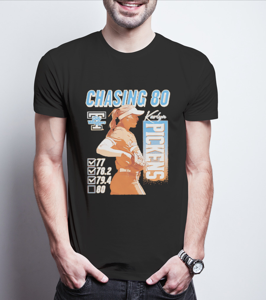 Karlyn Pickens Tennessee Lady Volunteers Softball Chasing 80 T-Shirt