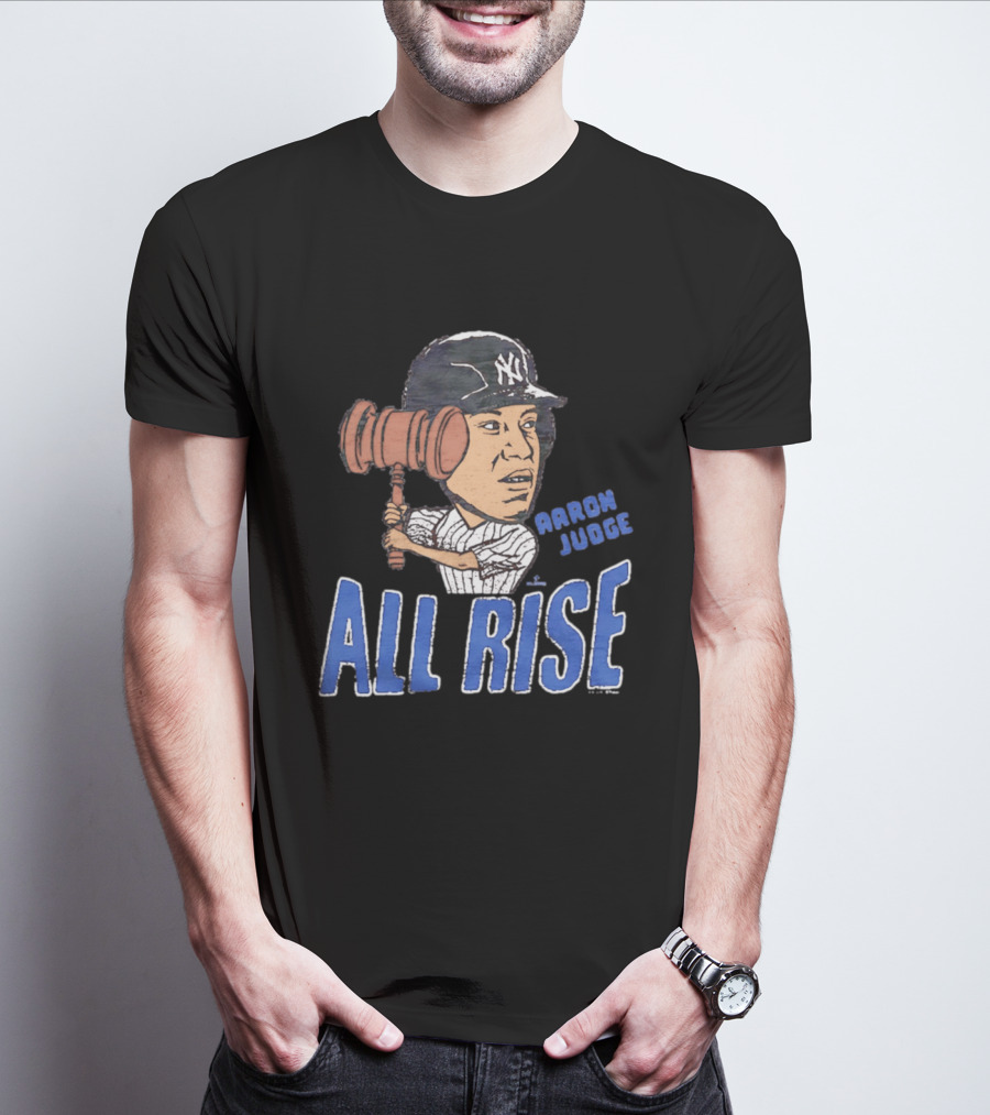 New York Yankees Aaron Judge All Rise Caricature Tri Blend T-Shirt
