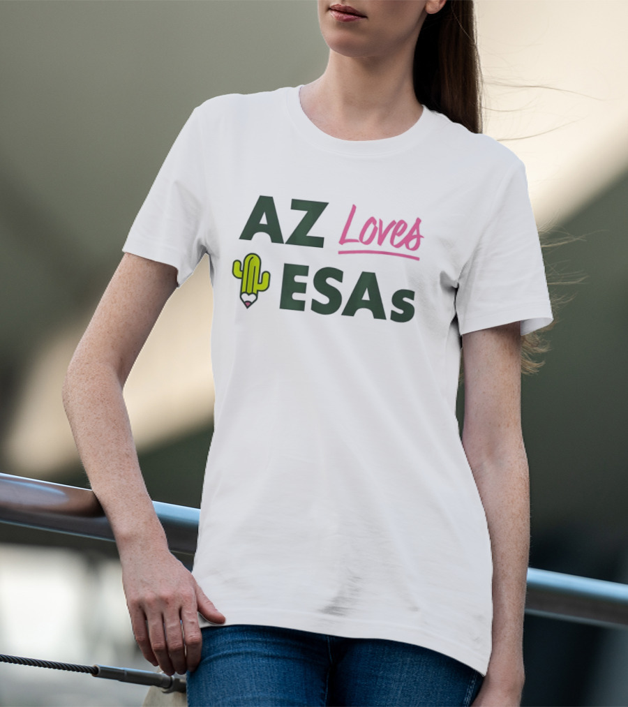 AZ Loves Education Savings Accounts Cactus Pencil Arizona Teacher ESAs T-Shirt