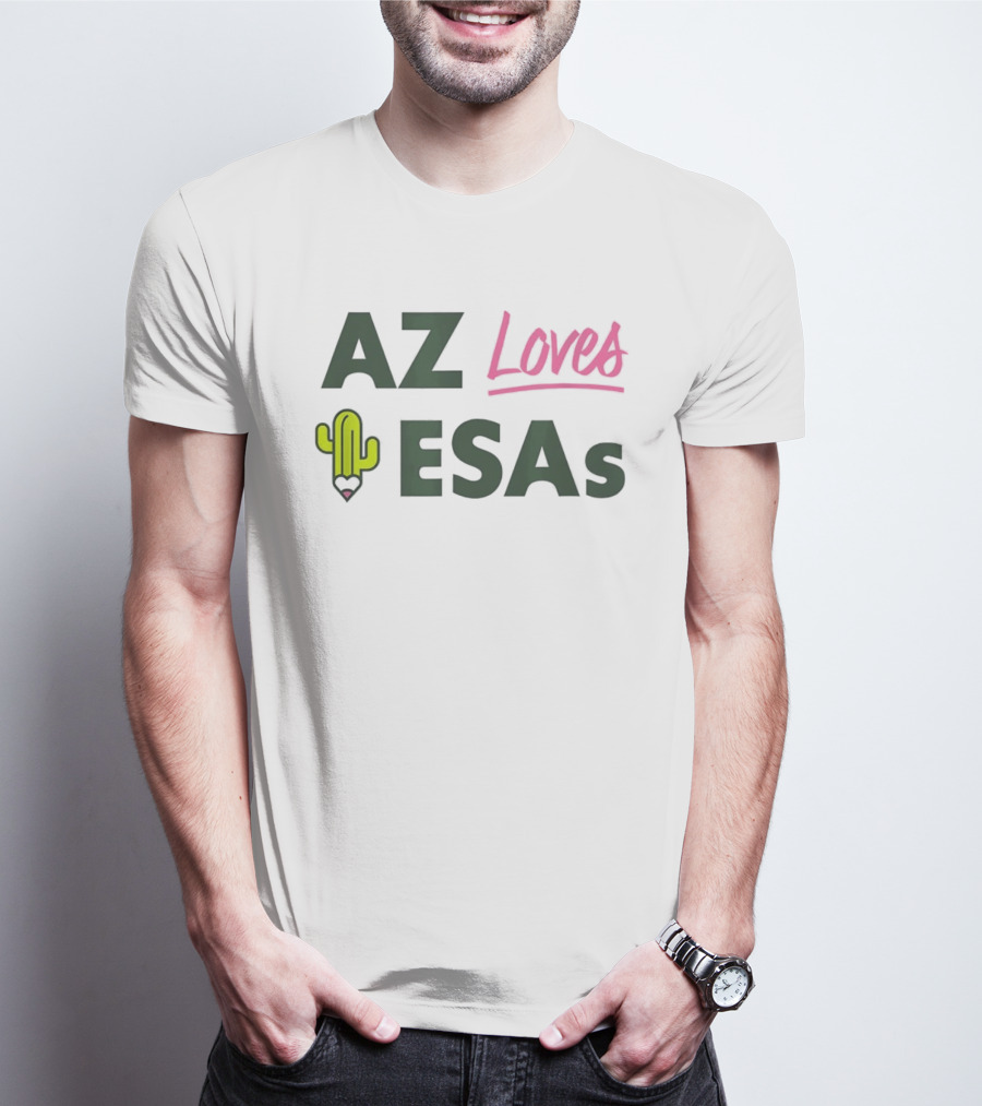 AZ Loves Education Savings Accounts Cactus Pencil Arizona Teacher ESAs T-Shirt