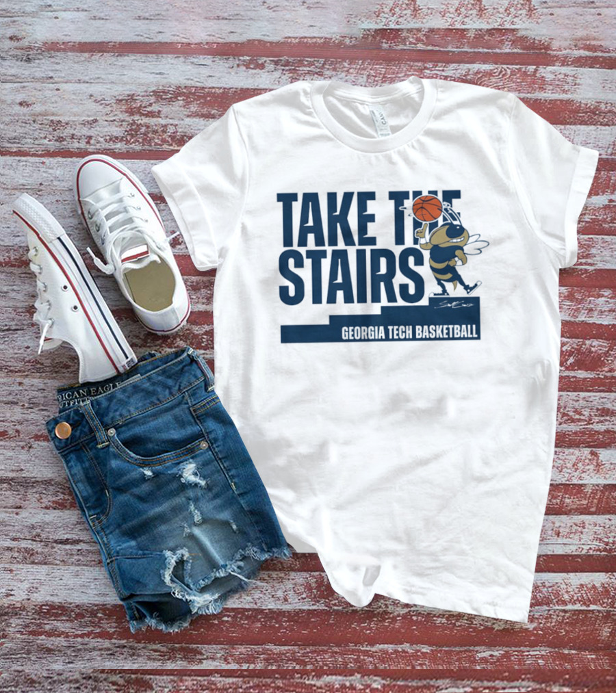 Georgia Tech Basketball Take The Stairs Buzz Basketball T-Shirt