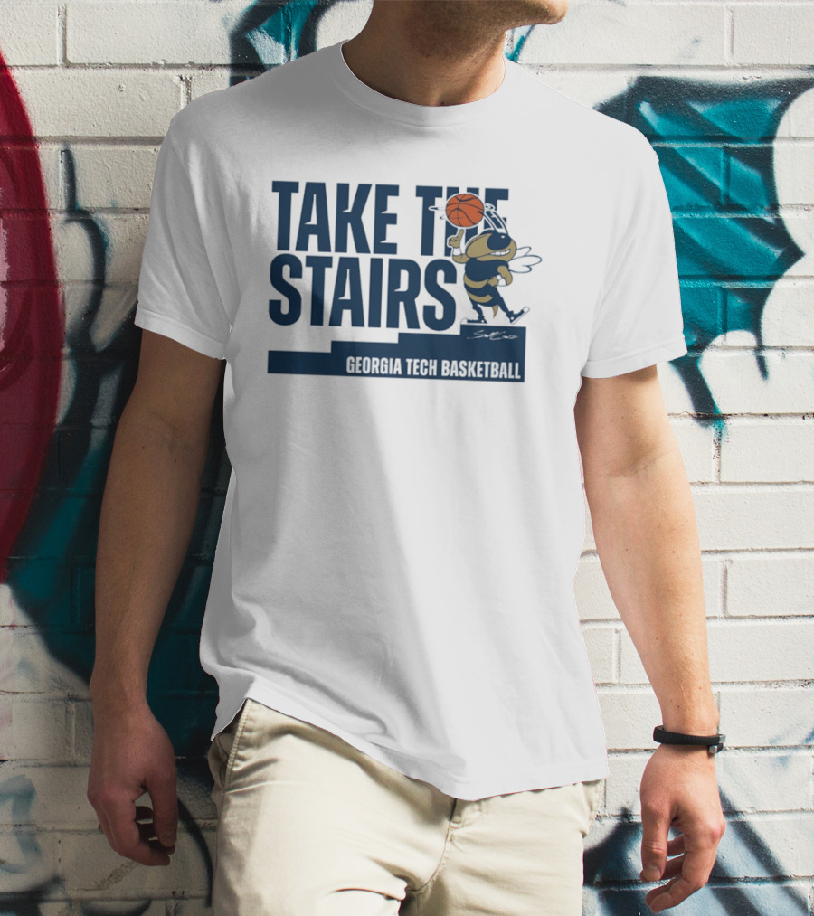 Georgia Tech Basketball Take The Stairs Buzz Basketball T-Shirt