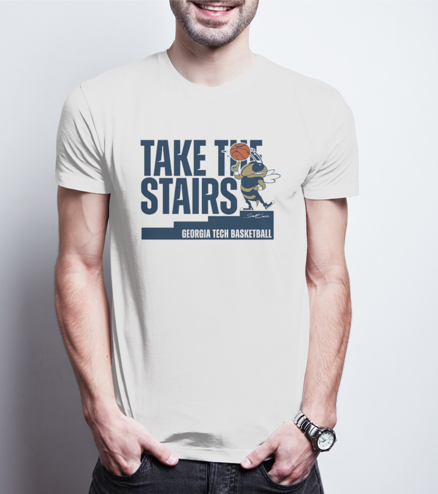 Georgia Tech Basketball Take The Stairs Buzz Basketball T-Shirt
