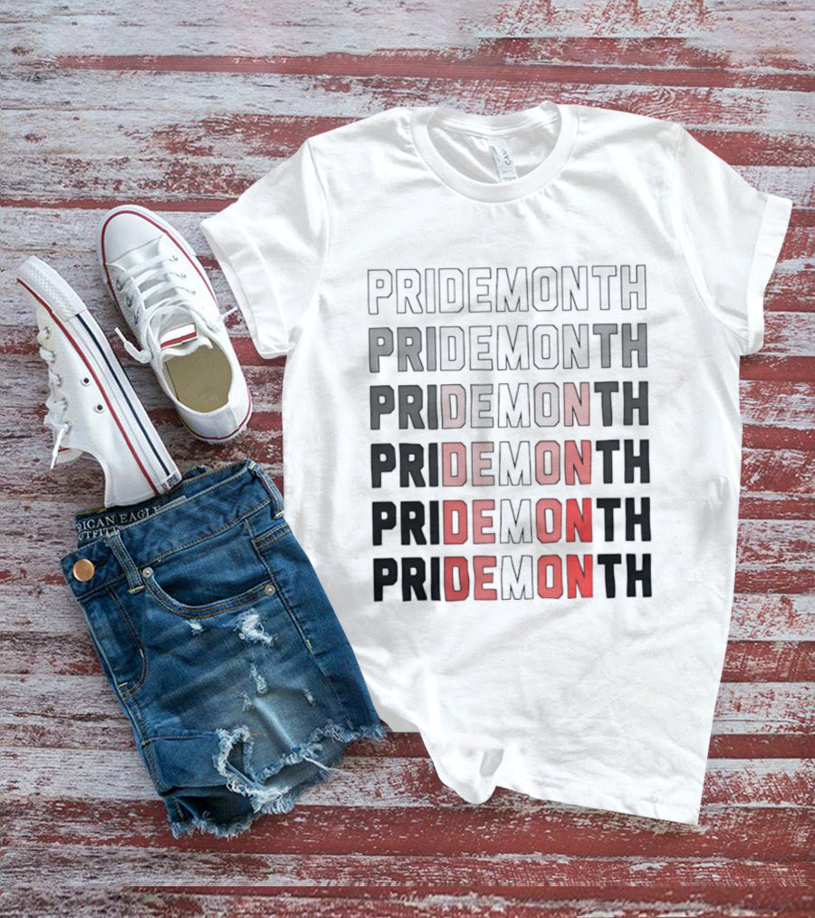 Pride Month Lesbian Flag Gradient Minimalist Rainbow DE Month T-Shirt
