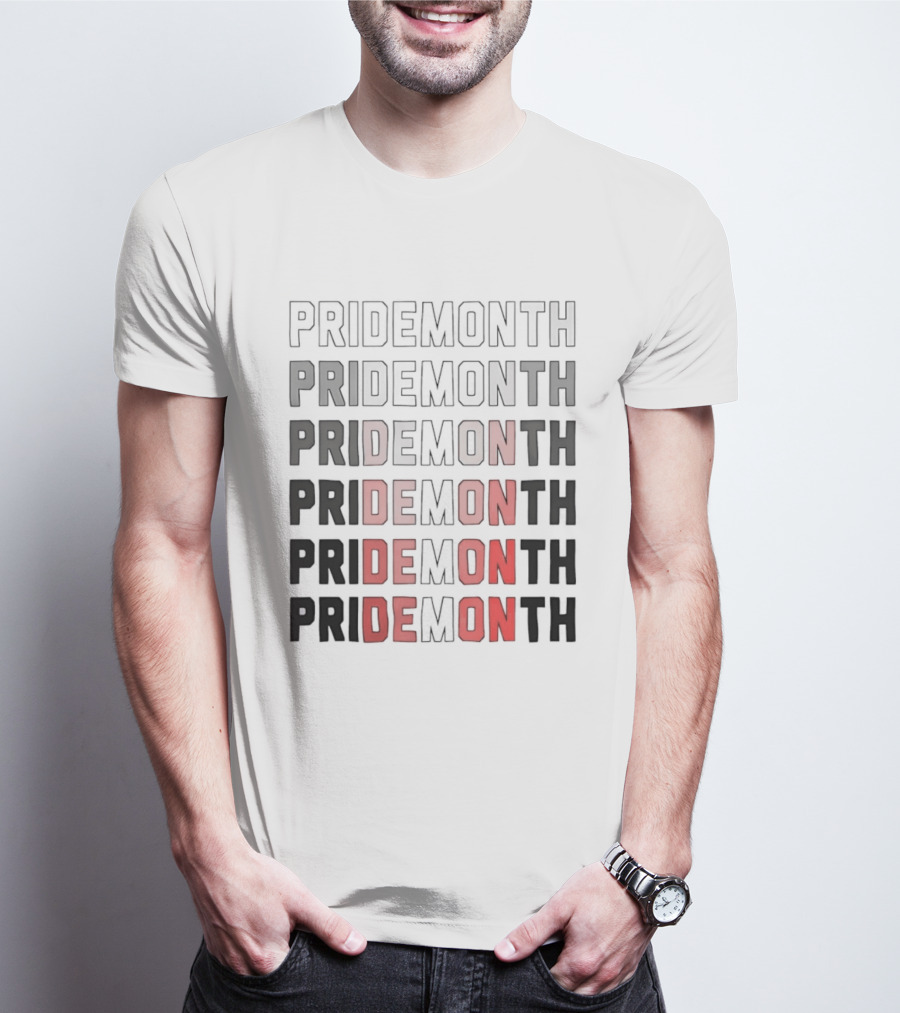 Pride Month Lesbian Flag Gradient Minimalist Rainbow DE Month T-Shirt