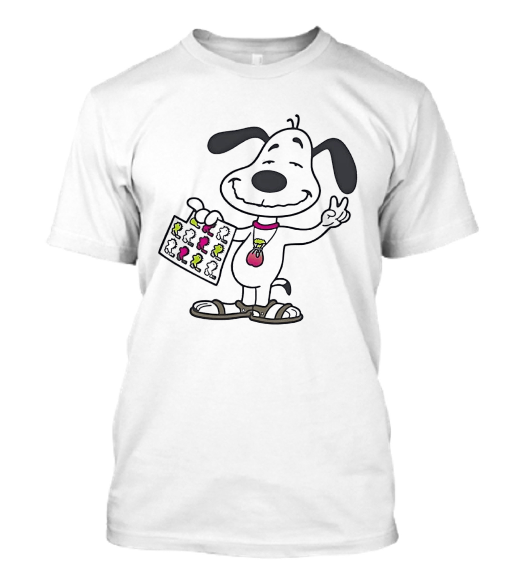 Snoopy Peace Sign Hippie Woodstock Peanuts Pop Culture T-Shirt