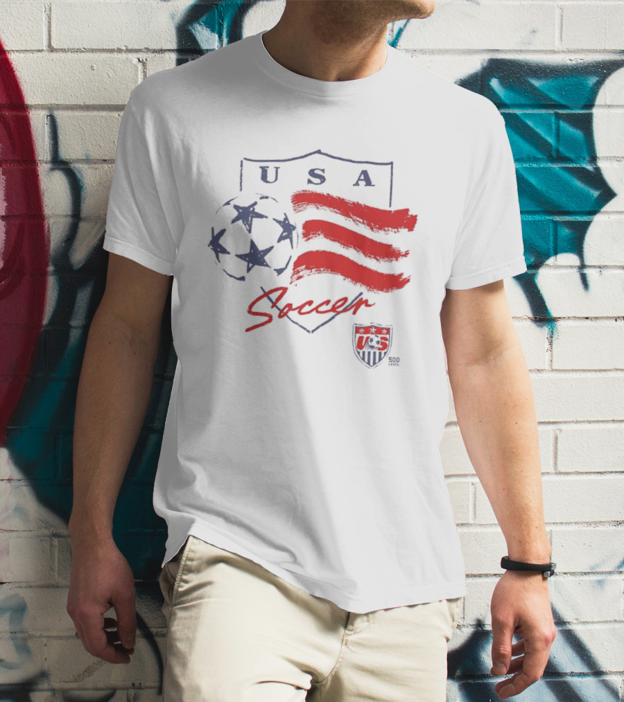USA Soccer Federation Shield Stars And Stripes Football T-Shirt