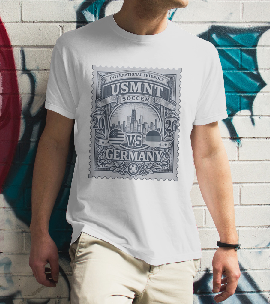 International Friendly 2026 USMNT Soccer Vs Germany Chicago Skyline T-Shirt