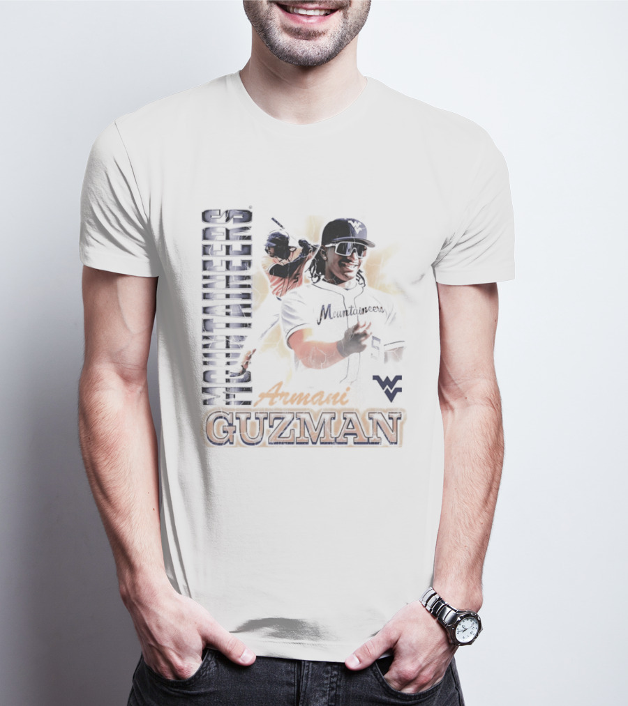 Armani Guzman West Virginia Mountaineers Baseball Player T-Shirt