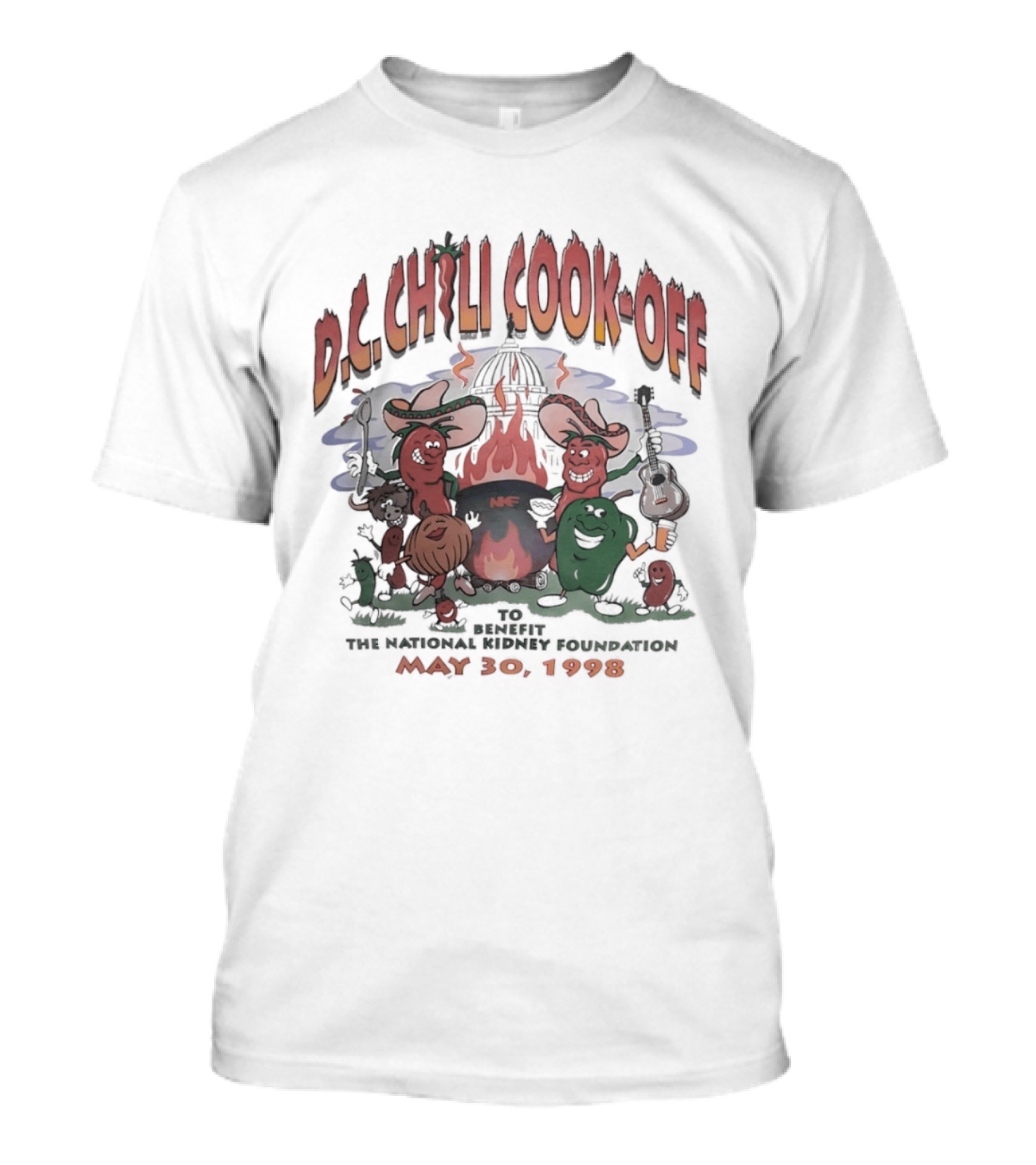 DC Chili Cook Off Benefit National Kidney Foundation May 30 1998 Event T-Shirt