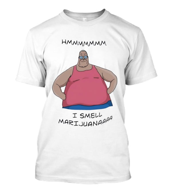 HMMMMMMM I Smell Marijuana Meme Character In Pink T-Shirt