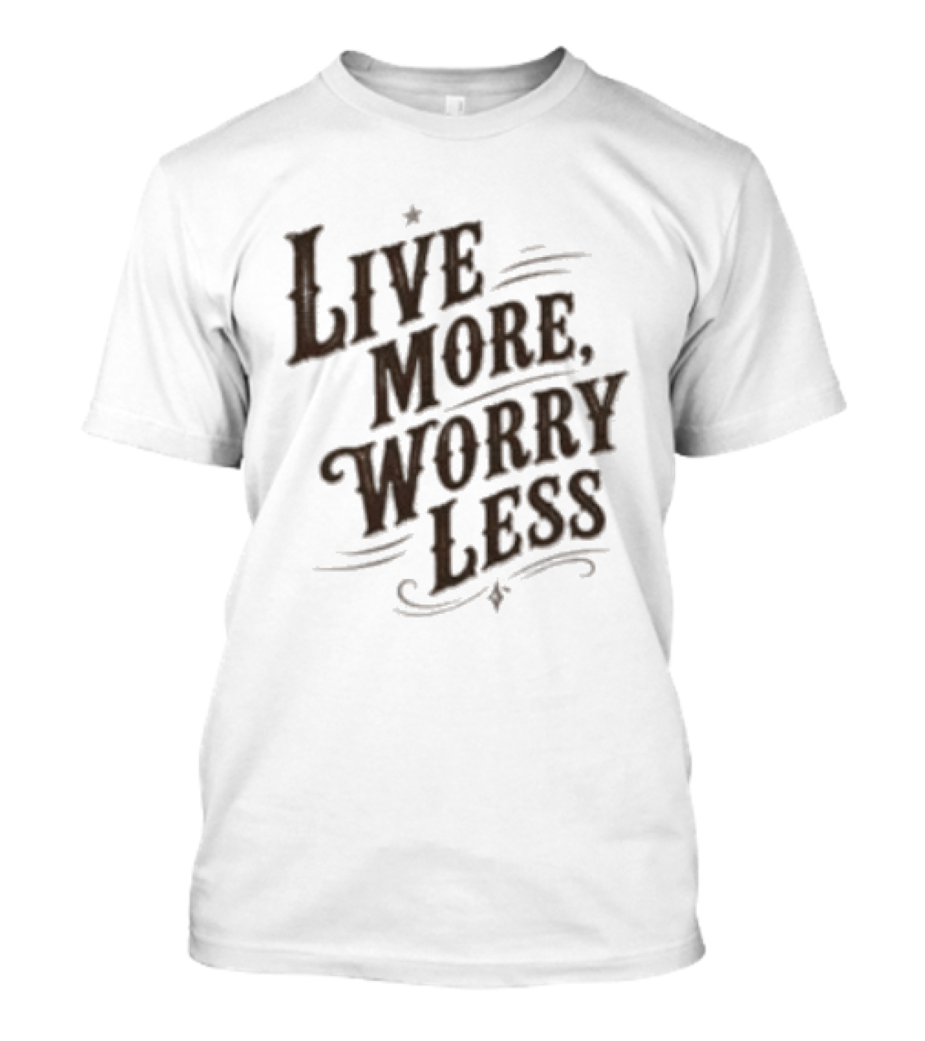 Live More Worry Less Retro Style Inspirational Motivational T-Shirt