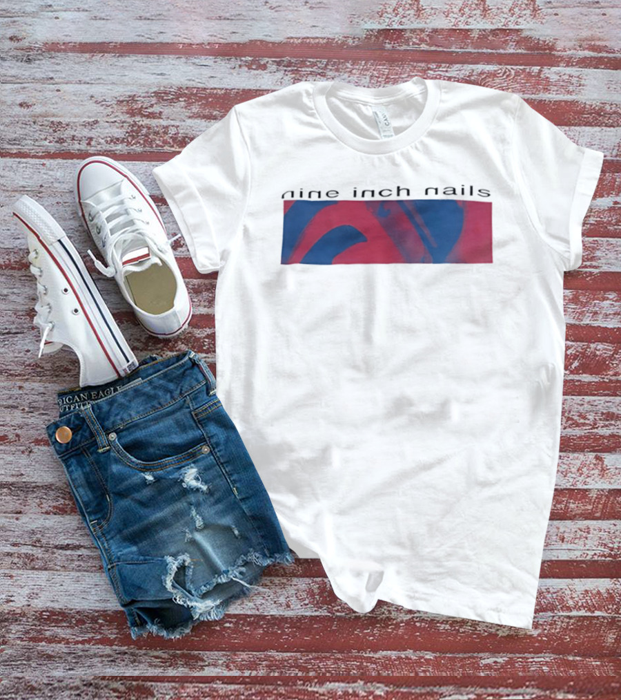 Nine Inch Nails Music Abstract Red Blue T-Shirt