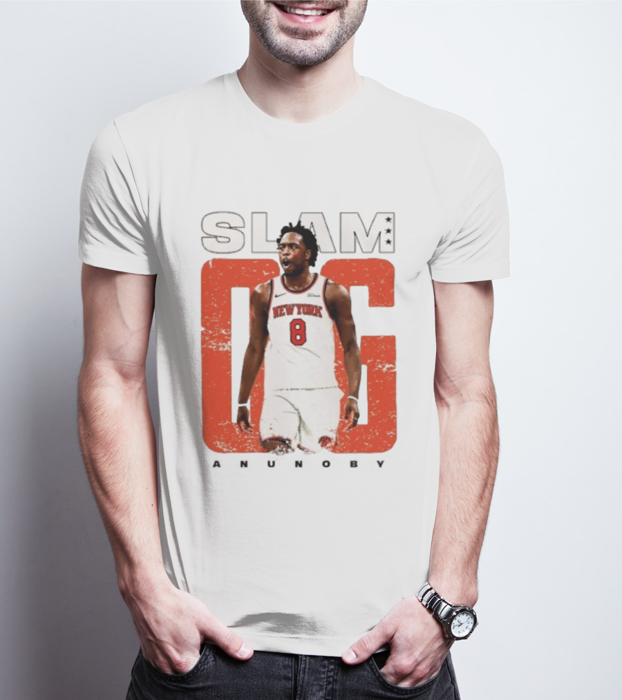 SLAM New York Knicks OG Anunoby NBA Basketball 8 T-Shirt
