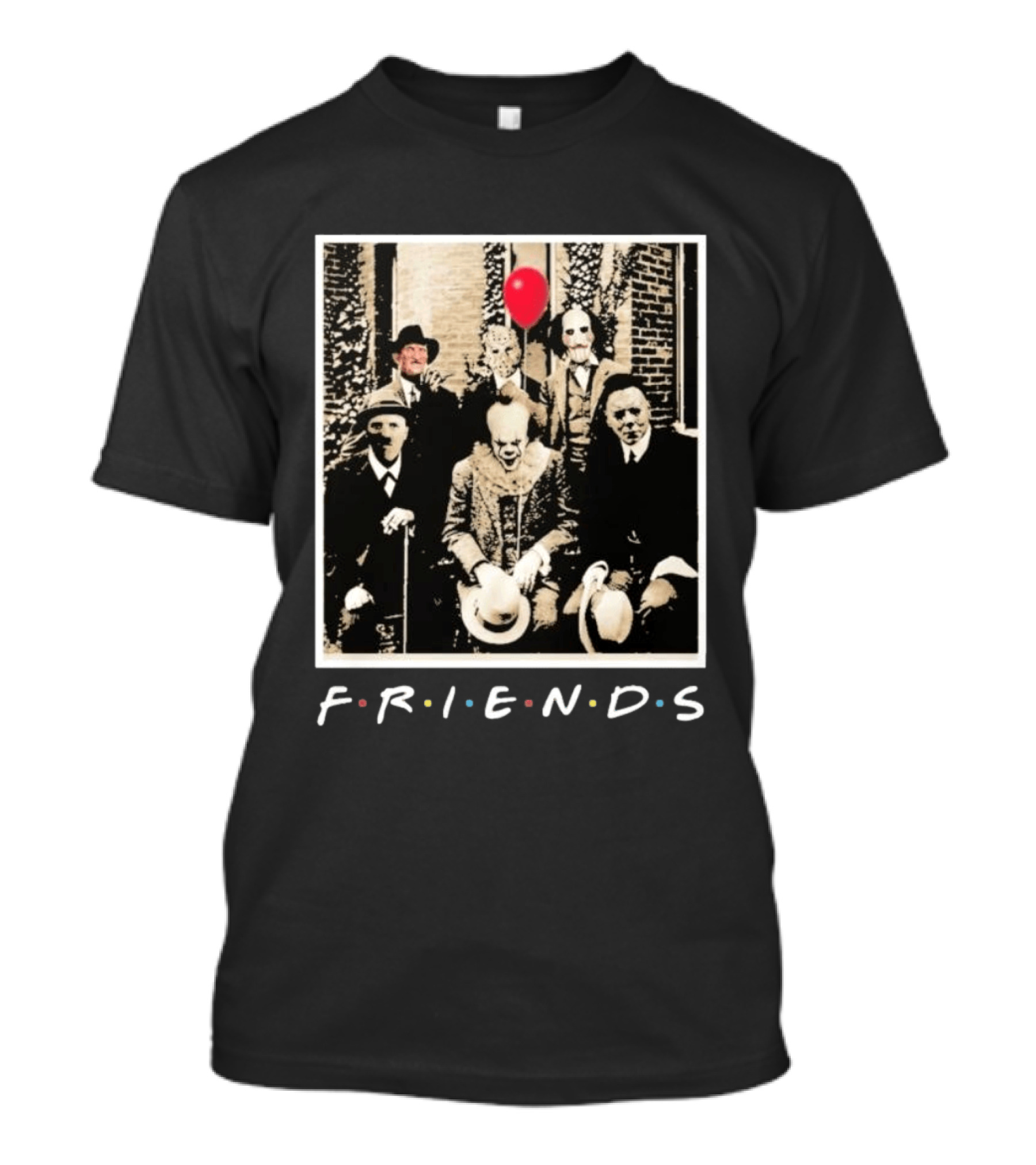 FRIENDS Original Horror Characters With Balloon Theme 2026 T-Shirt
