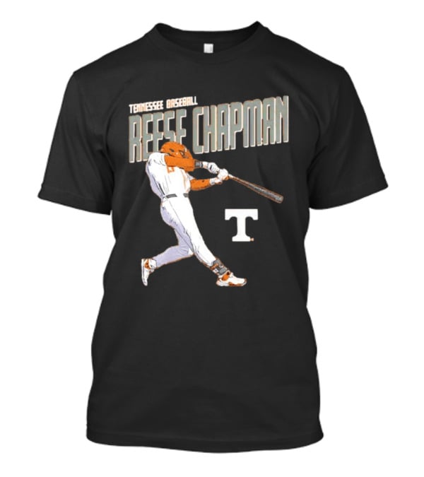 Tennessee Baseball Reese Chapman Swinging Action T-Shirt