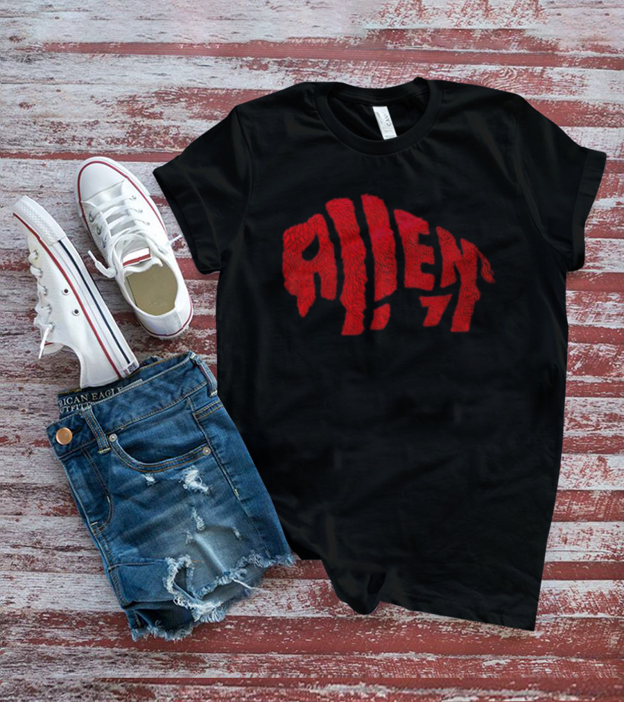 Allen Buffalo Bills Football Player Red Furry Letters T-Shirt