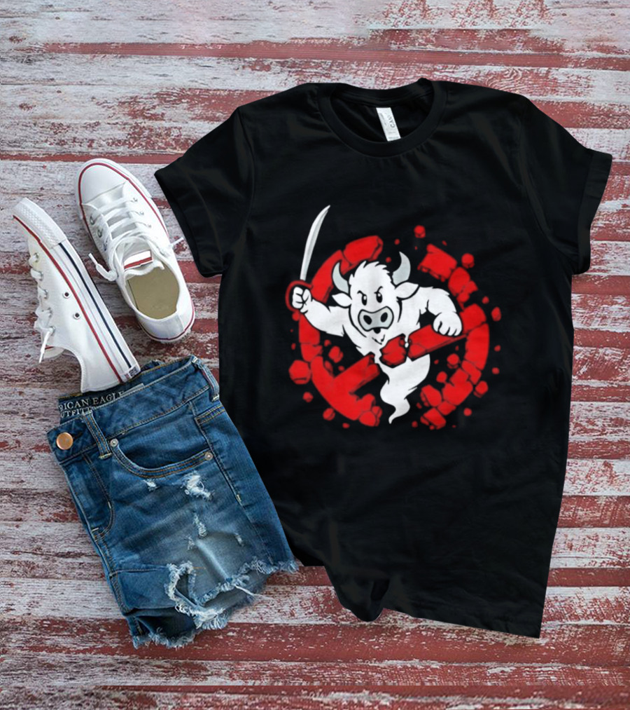 Buffalo Ghostbusters Crossed Out Ghost Red Circle T-Shirt