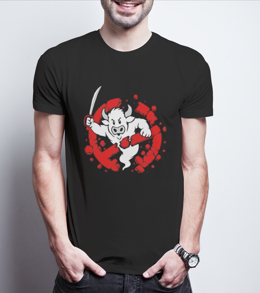 Buffalo Ghostbusters Crossed Out Ghost Red Circle T-Shirt