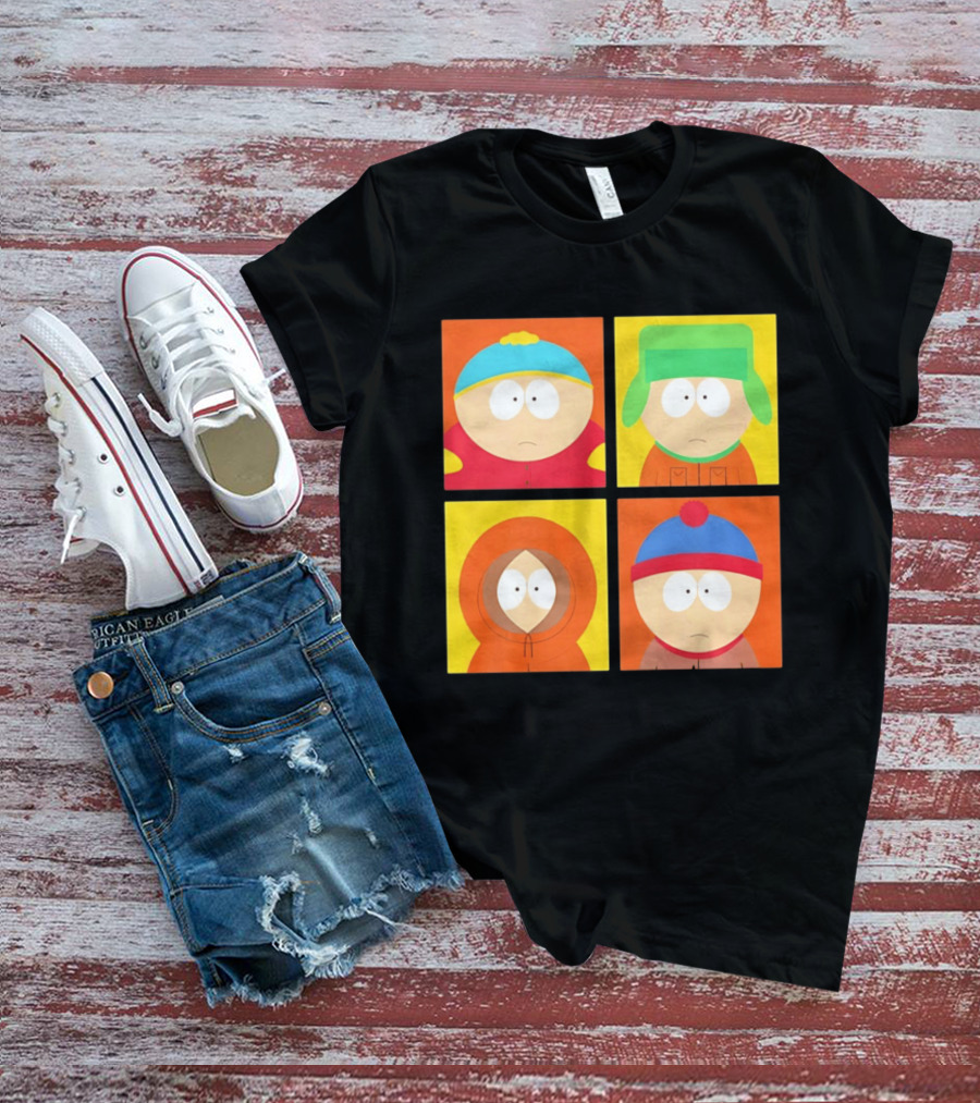 South Park Characters Cartman Kyle Kenny Stan Pop Blocks T-Shirt