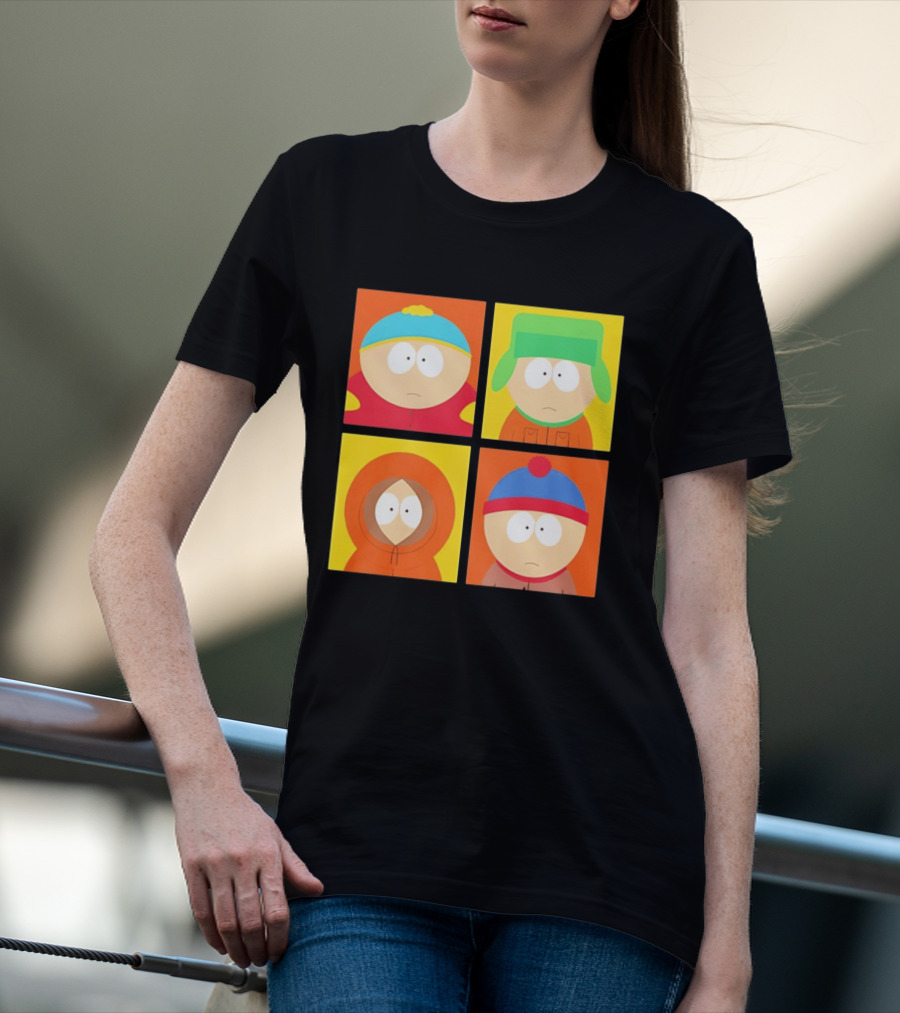 South Park Characters Cartman Kyle Kenny Stan Pop Blocks T-Shirt