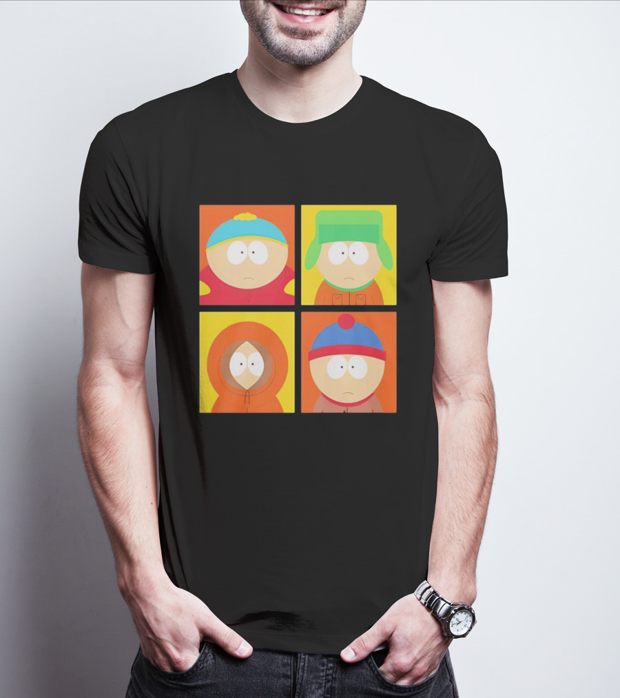 South Park Characters Cartman Kyle Kenny Stan Pop Blocks T-Shirt