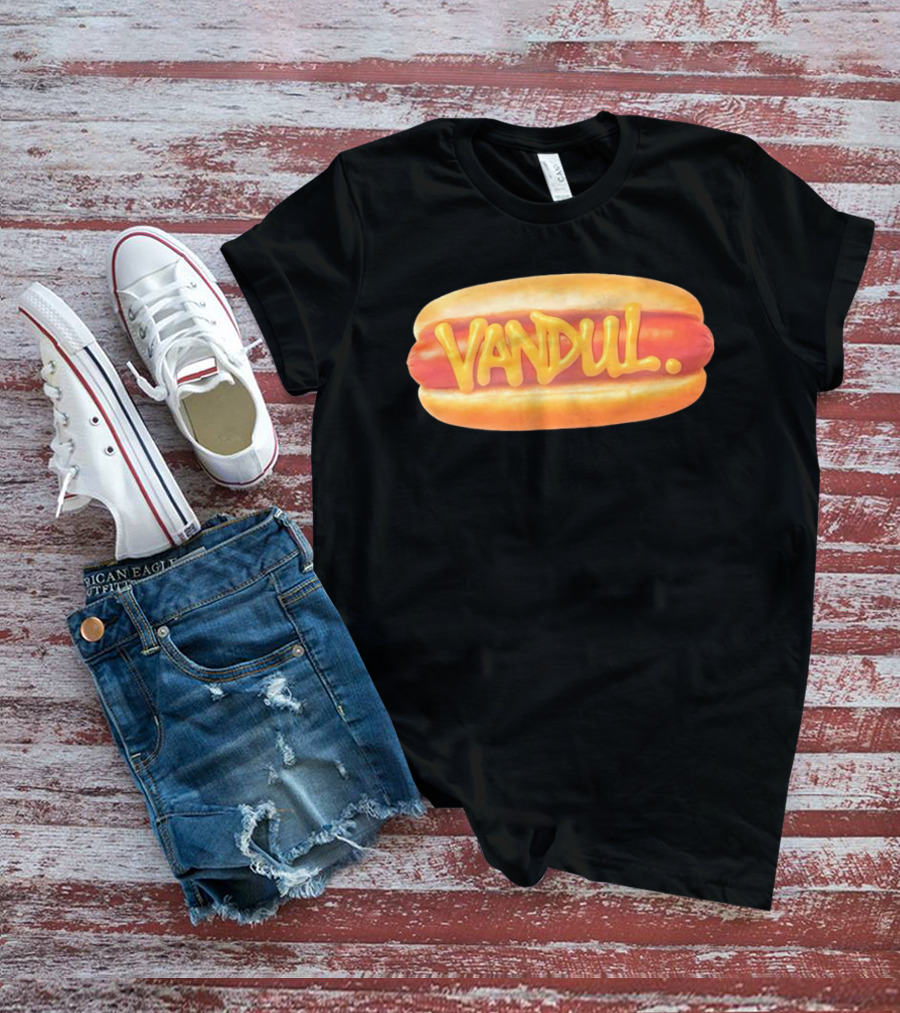 Vandul Mustard Hot Dog Bold Typeface T-Shirt