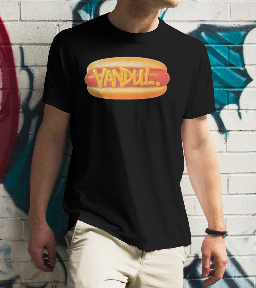 Vandul Mustard Hot Dog Bold Typeface T-Shirt