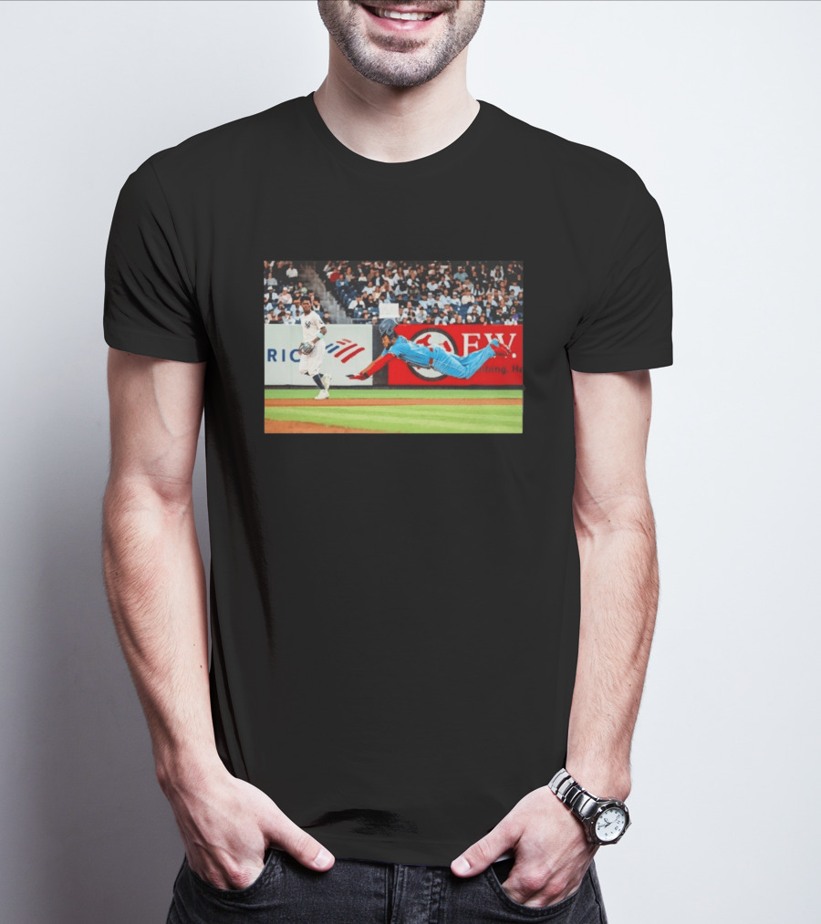 Vladimir Guerrero Jr Toronto Blue Jays Dive Action Baseball T-Shirt