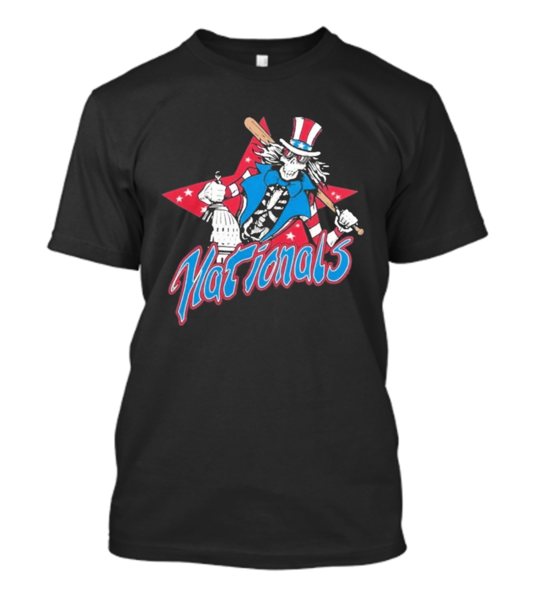 Washington Nationals Grateful Dead Uncle Sam Star Baseball Collaboration T-Shirt
