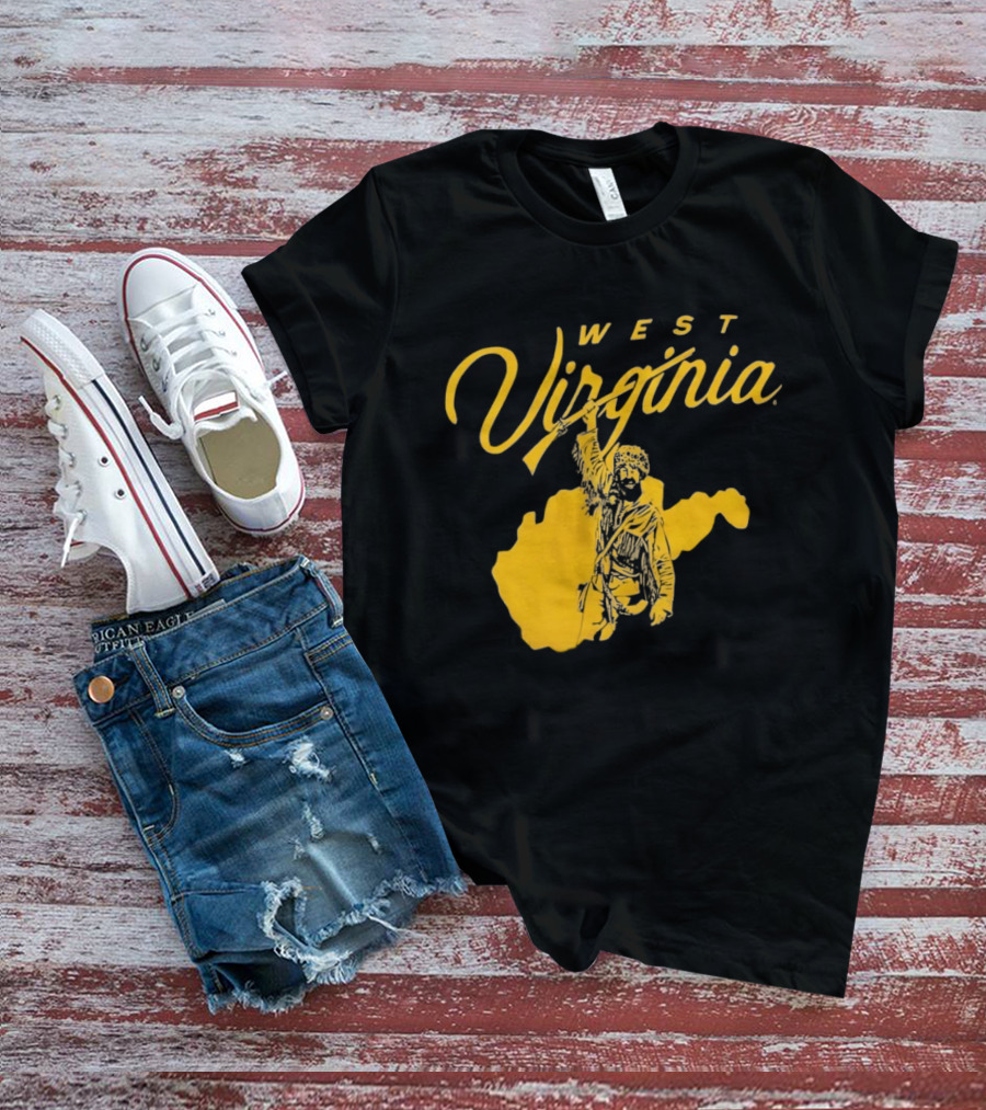 West Virginia Mountaineers State Outline Mountaineer T-Shirt