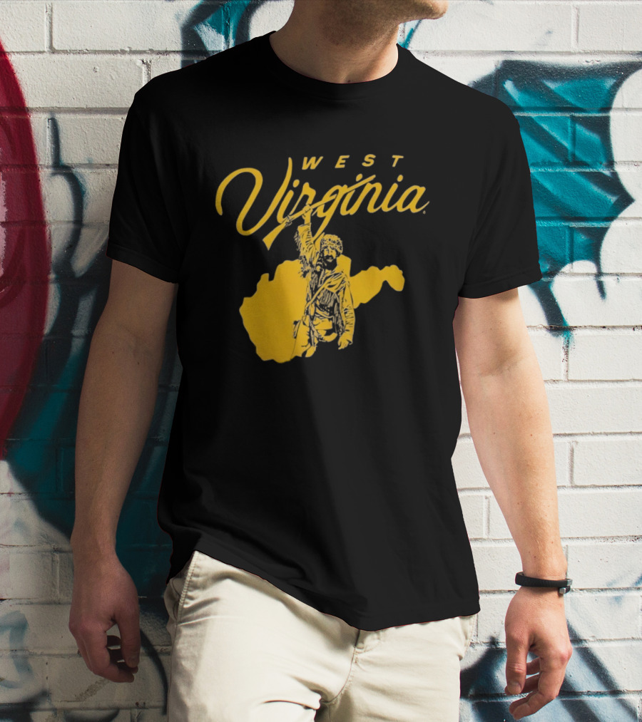 West Virginia Mountaineers State Outline Mountaineer T-Shirt