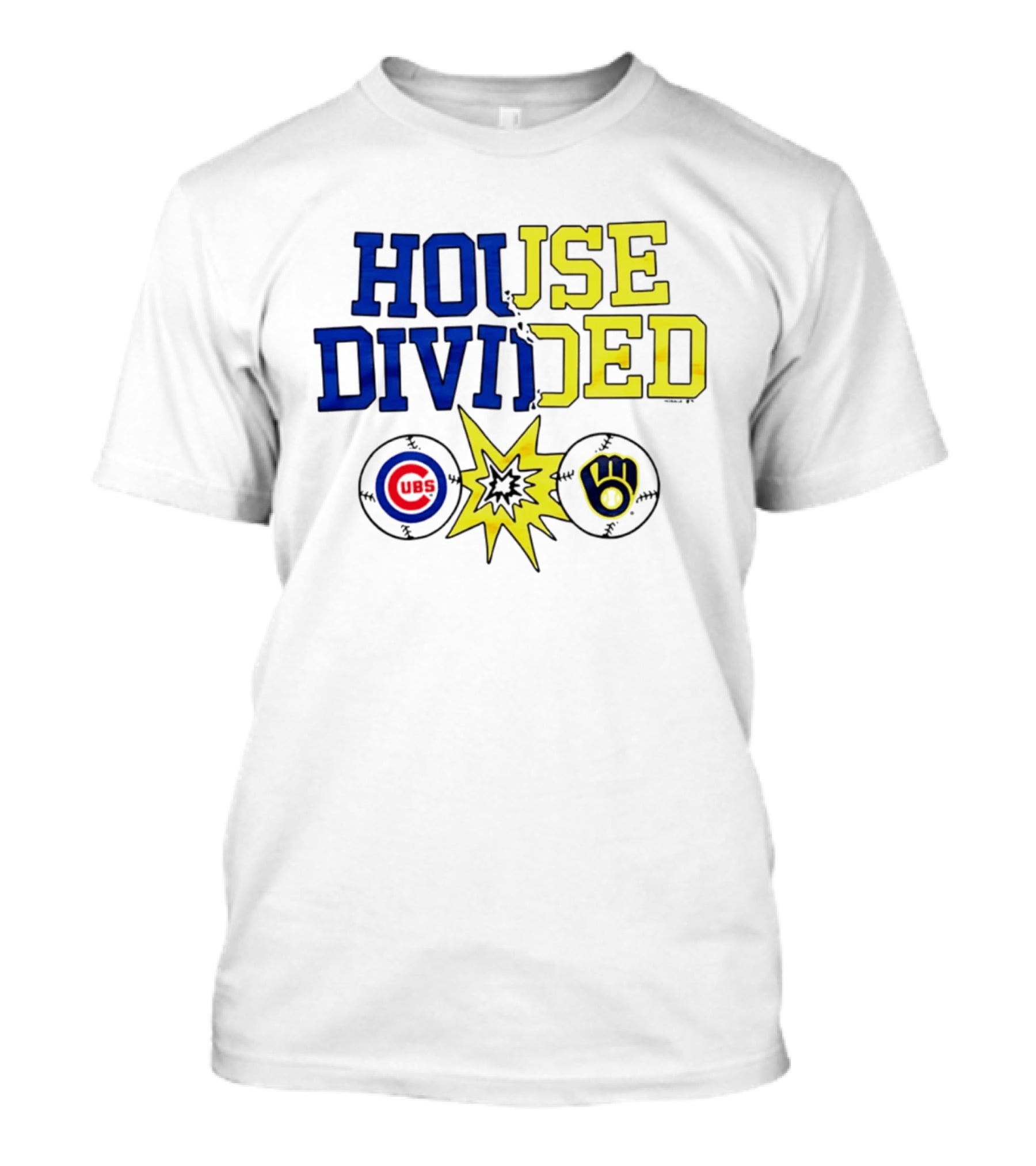 Chicago Cubs Vs Milwaukee Brewers Rivalry House Divided Fan Gear T-Shirt