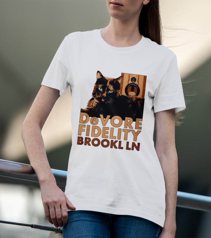 DeVore Fidelity Brooklyn Cat Speaker T-Shirt