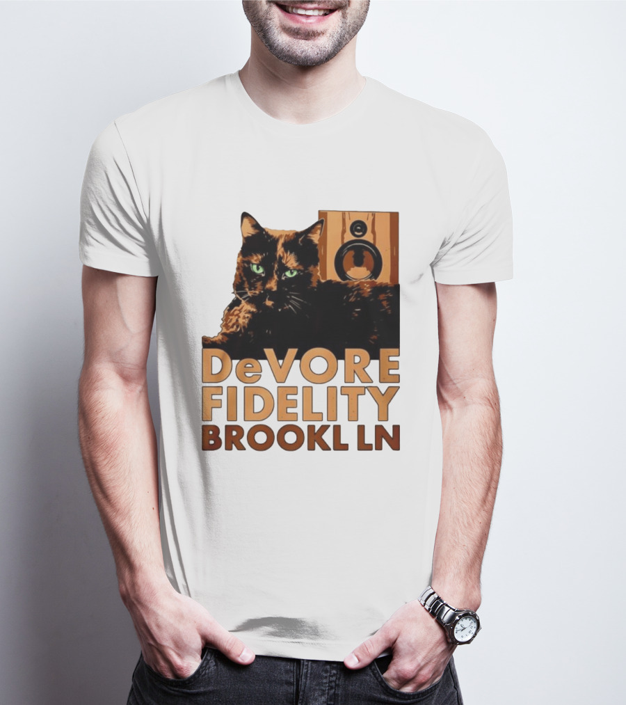 DeVore Fidelity Brooklyn Cat Speaker T-Shirt