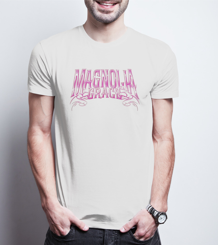 Magnolia Grace Bold Pink Lettering Tattoo T-Shirt
