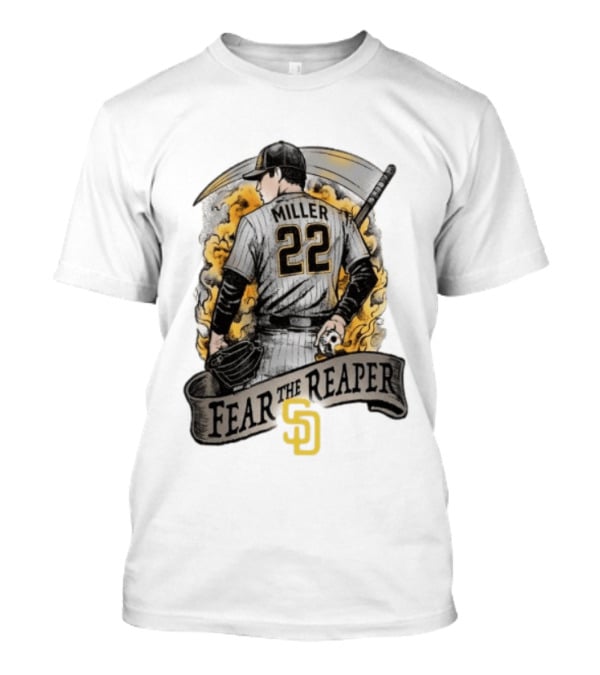 Mason Miller 22 Fear The Reaper San Diego Padres MLB T-Shirt