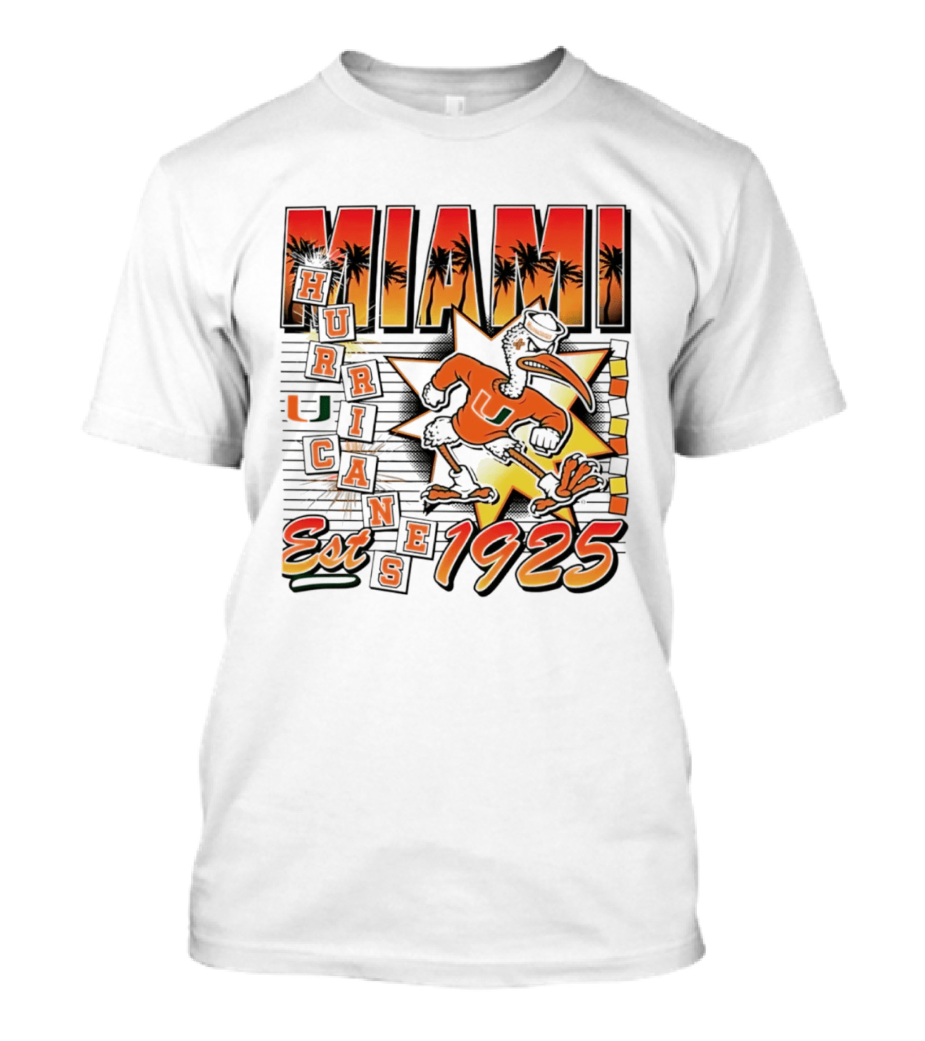 Miami Hurricanes Est 1925 Vintage Burst U Logo Ducks T-Shirt