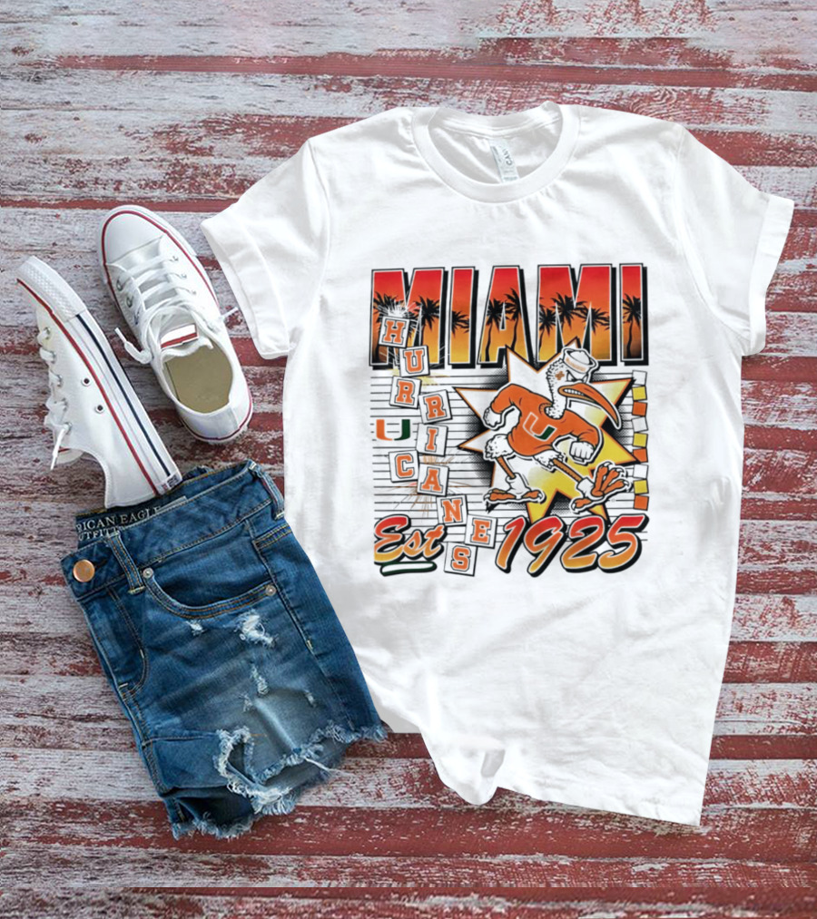 Miami Hurricanes Est 1925 Vintage Burst U Logo Ducks T-Shirt