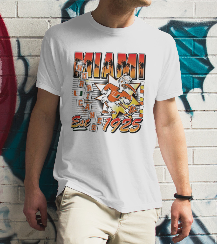 Miami Hurricanes Est 1925 Vintage Burst U Logo Ducks T-Shirt