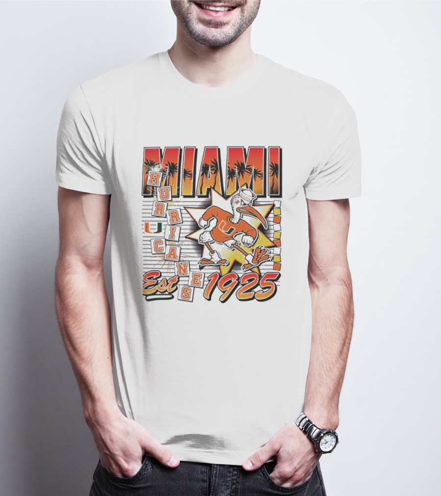 Miami Hurricanes Est 1925 Vintage Burst U Logo Ducks T-Shirt