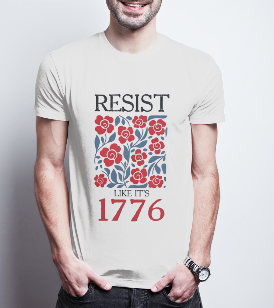 Resist Like It's 1776 Red Flowers T-Shirt