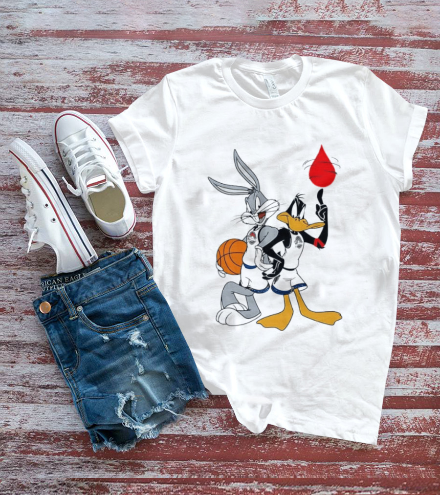 Looney Tunes Bugs Bunny Daffy Duck Tune Squad Basketball Spin T-Shirt
