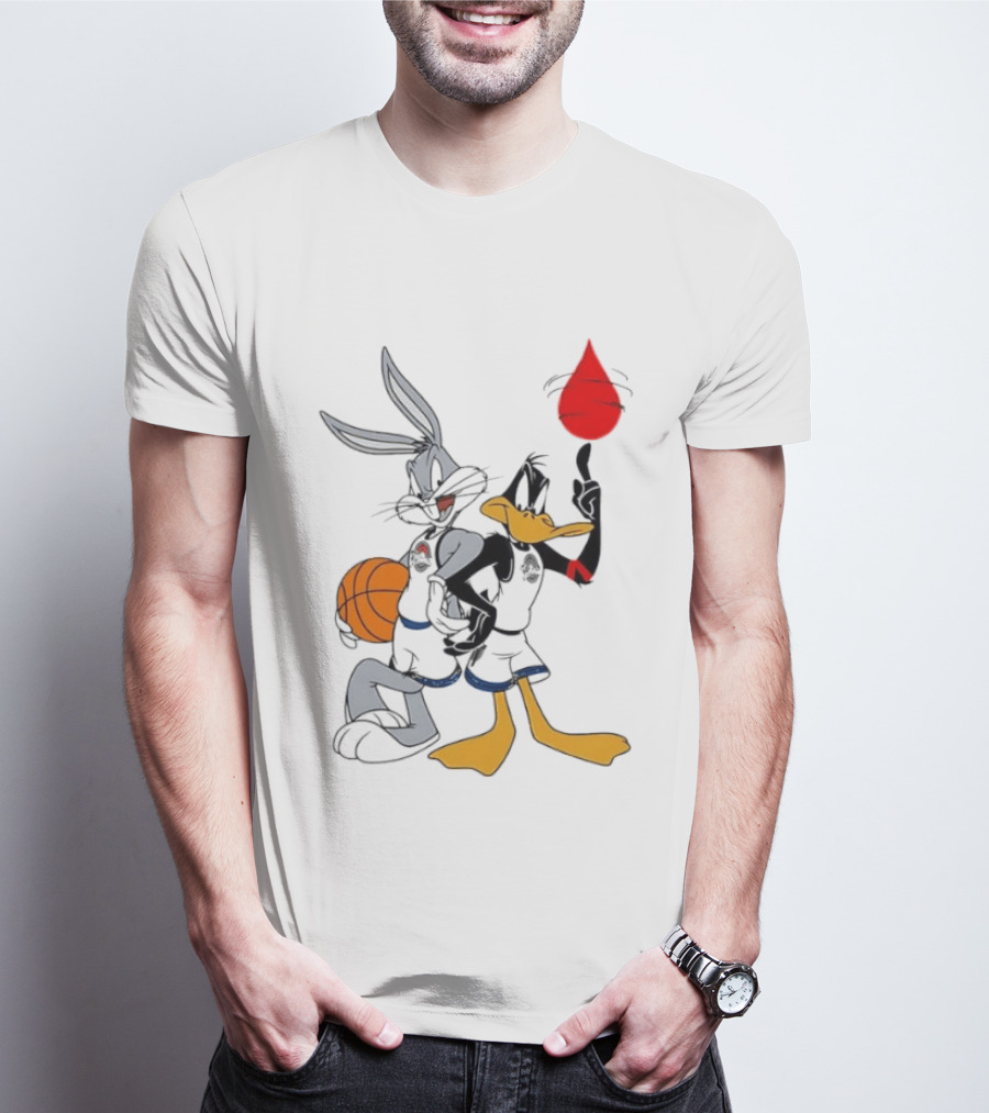 Looney Tunes Bugs Bunny Daffy Duck Tune Squad Basketball Spin T-Shirt