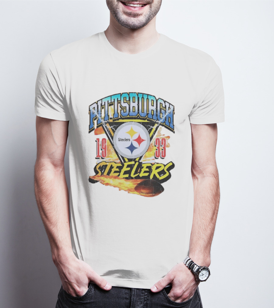 Pittsburgh Steelers 1933 Football Flame T-Shirt