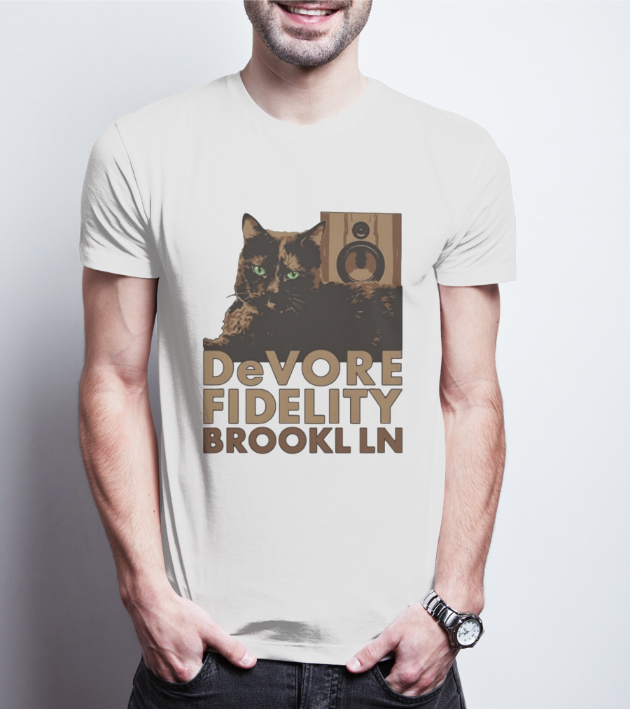 DeVore Fidelity Brooklyn LN Cat Speaker T-Shirt