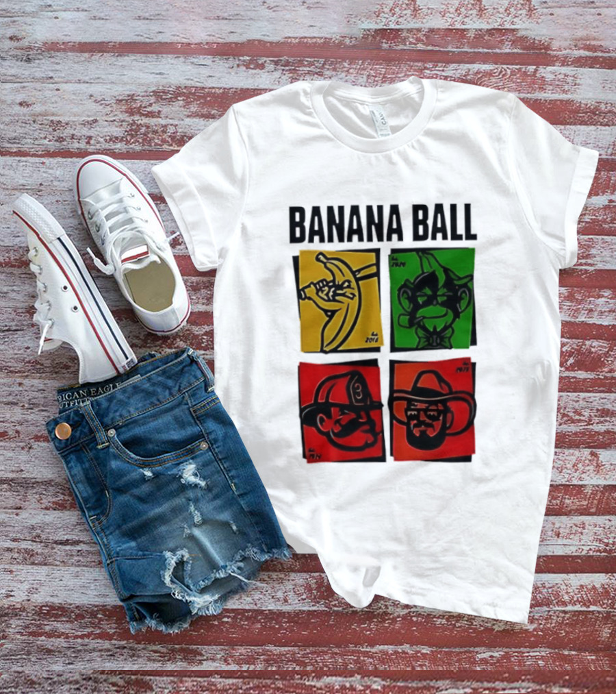 Savannah Bananas Baseball Banana Ball Colorful Character Blocks T-Shirt