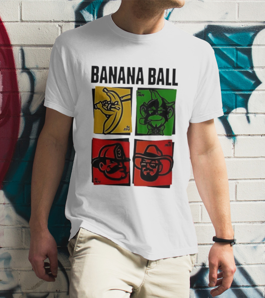 Savannah Bananas Baseball Banana Ball Colorful Character Blocks T-Shirt