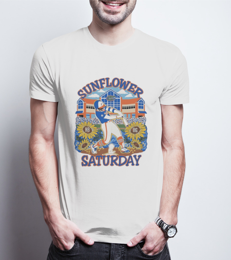 Florida Gators Sunflower Baseball Saturday T-Shirt
